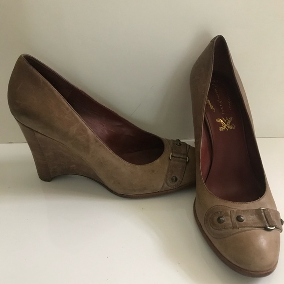 Modern Vintage brown leather wedge 39 Italy - Picture 3 of 5